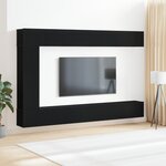 vidaXL Set de meuble TV 7 pièces - Mural  Chêne Noir  Bois d'ingénierie