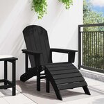 vidaXL Chaise Adirondack Noir 82 x 74 x 92 cm HDPE