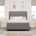 vidaXL Lit à ressorts avec matelas Taupe 140 x 200 cm tissu