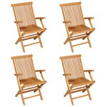 vidaXL Salon de jardin 5 Pièces Bois de teck massif
