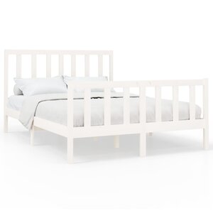 vidaXL Cadre de lit sans matelas blanc 140x200 cm bois de pin massif