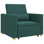 vidaXL Canapé-lit escamotable simple Vert foncé 90 x 165 x 87 cm tissu