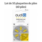 60 piles auditives audilo de taille 10 (lot de 10 plaquettes)