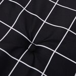 vidaXL Coussins de chaise à dossier bas lot de 6 noir à carreaux tissu