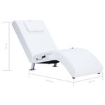 vidaXL Chaise longue de massage avec oreiller Blanc Similicuir