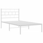 vidaXL Cadre de lit métal sans matelas avec tête de lit blanc 80x200cm