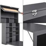 Table murale pliable bureau mural rabattable MDF 156 cm gris 03_0004359