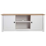 vidaXL Meuble TV Blanc 120x40x50 cm Bois de pin massif Gamme Panama