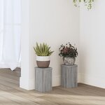 vidaXL Supports pour plantes 2 Pièces sonoma gris bois d'ingénierie