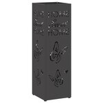 vidaXL Porte-parapluies Noir Métal Standard Motifs décoratifs