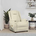 vidaXL Fauteuil de massage blanc crème similicuir