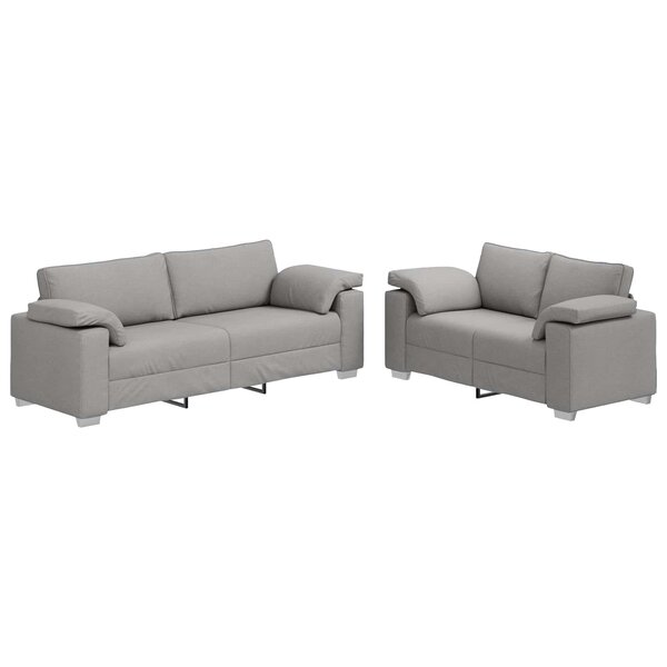 vidaXL Canapé 2 pc Gris nuage tissu