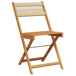 vidaXL Ensemble de bistro 3 Pièces beige polypropylène et bois massif