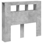 vidaXL Tête de lit à LED gris béton 120x18 5x103 5cm bois d'ingénierie