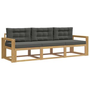 vidaXL Ensemble de canapés d'extérieur 3 Pièces Blanc et anthracite