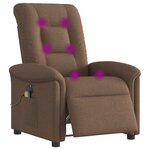 vidaXL Fauteuil inclinable de massage électrique marron tissu
