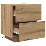 Table de chevet vidaXL avec lumières LED Chêne artisan 45x40x55 cm