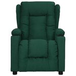 vidaXL Fauteuil de massage Vert foncé Tissu