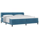 vidaXL Lit à ressorts avec matelas Bleu foncé 200 x 200 cm Velours