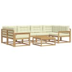 vidaXL Ensemble de canapés d'extérieur 5 Pièces Blanc et crème