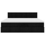 VidaXL Cadre de lit ottoman avec matelas noir 160x200 cm tissu