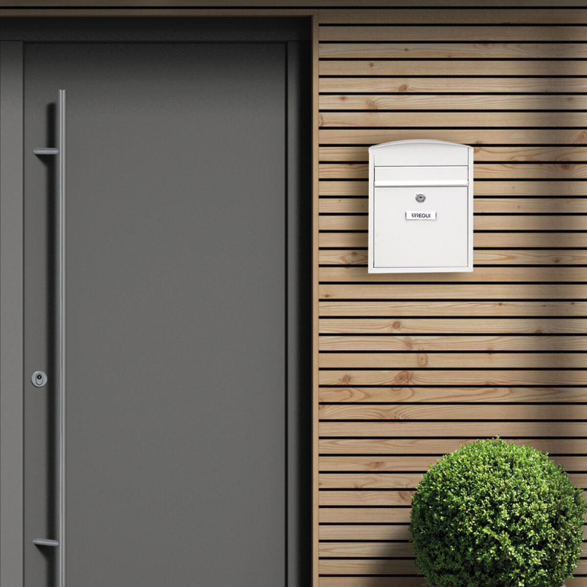 Ilyapa Design Moderne De Boîte Aux Lettres Avec Revêtement En Poudre Noire, Poignée à Tirette En Acier Robuste, Charnières En Acier Inoxydable Et Porte Magnétique