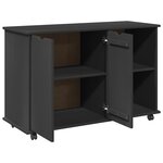 vidaXL Cabinet roulant Gris 100 x 39 x 65 5 cm Bois de Pin Massif
