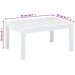 vidaXL Table de jardin Blanc 78x55x38 cm Plastique
