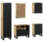 vidaXL Ensemble de mobilier de salle de bain 5 Pièces Marron Moyen