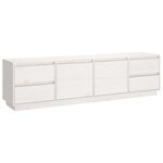 vidaXL Meuble TV Blanc 176x37x47 5 cm Bois de pin massif
