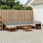 vidaXL Ensemble de canapés d'extérieur 8 Pièces Naturel et gris clair