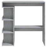 vidaXL Table de bar et étagère de rangement Sonoma gris 100x50x101 5cm