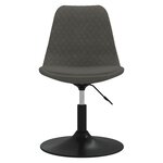 vidaXL Chaises pivotantes à manger lot de 4 Gris foncé Velours