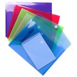 Sachet De 5 Pochettes-enveloppes Polypropylène - A4 - Couleurs Assorties - X 10 - Exacompta