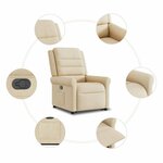 vidaXL Fauteuil inclinable Crème Tissu