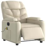 vidaXL Fauteuil de massage inclinable électrique crème similicuir