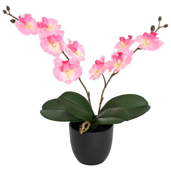 vidaXL Plante d'orchidée artificielle Rose 36 x 10 x 30 cm