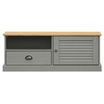 vidaXL Meuble TV VIGO gris 106x40x40 cm bois massif de pin