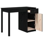 vidaXL Bureau Noir 100x50x75 cm Bois massif de pin