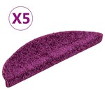 vidaXL Tapis d'escalier 5 Pièces 56x17x3 cm Violet