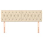 vidaXL Têtes de lit 2 Pièces Crème 80x7x78/88 cm Tissu