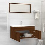 vidaXL Ensemble de meubles de salle de bain 2 Pièces Chêne marron