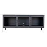Console pour TV noire avec portes en verre