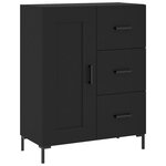 vidaXL Buffet haut Noir 69 5x34x180 cm Bois d'ingénierie