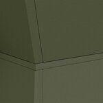 vidaXL Pots de jardin en forme de pilier   2 pièces  avec bol vert olive  dimensions 35x35x73 cm  en acier.