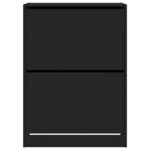 vidaXL Armoire à chaussures 2 tiroirs rabattables noir 80x42x108 cm