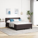 Lit Box Spring vidaXL avec Matelas Marron Foncé 140x200 cm Tissu
