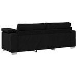 vidaXL Sofa 3 places Noir 220 cm tissu