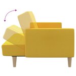 vidaXL Canapé-lit à 2 places Jaune Tissu