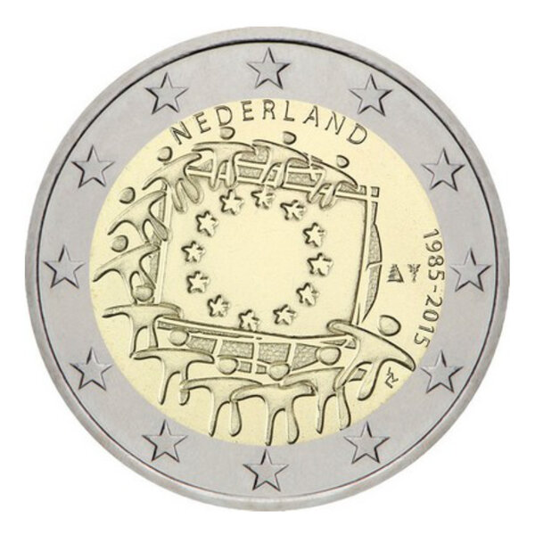2 euros commémorative Pays-Bas 2015 - 30 ans du Drapeau Européen.